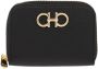 Salvatore Ferragamo Zwarte leren portemonnee met Gancini-detail Black Dames - Thumbnail 1