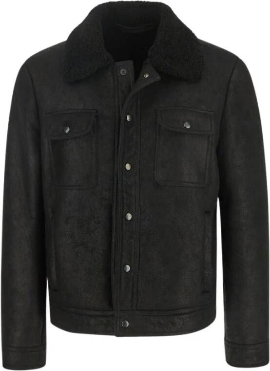 Salvatore Santoro Leather Jacket Zwart Heren