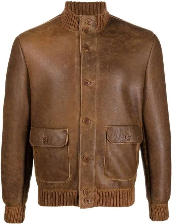 Salvatore Santoro Leather Jackets Oranje Heren