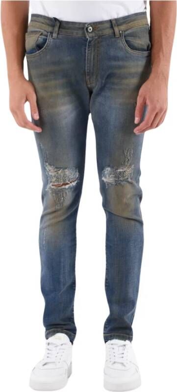 Salvatore Santoro Vintage Distressed Skinny Jeans Blauw Heren