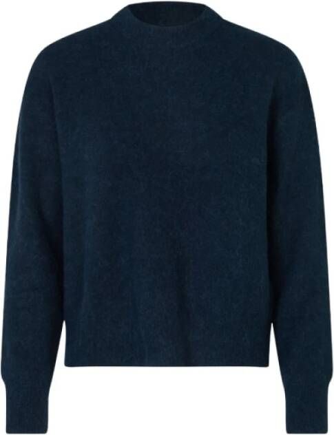 Samsøe Anour-On Wol en Alpaca Pull Salute Blauw Dames
