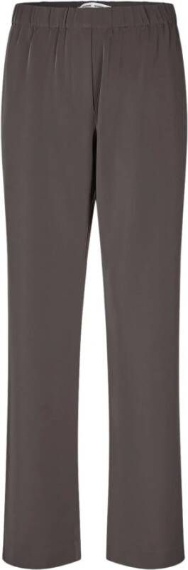 Samsøe Bruine Broek met Hoge Taille en Zakken Brown Dames