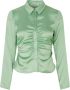 Samsøe Bruine Jolina Blouse met Flatterende Details Groen Dames - Thumbnail 1