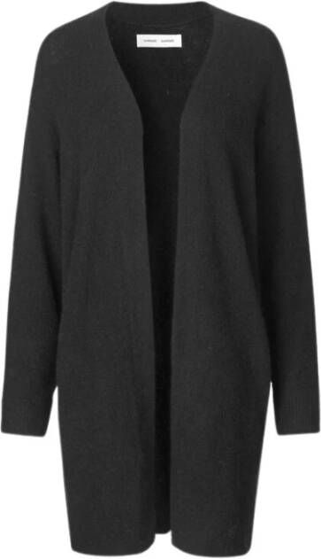 Samsøe Lange Cardigan Nor Zwart Black Dames