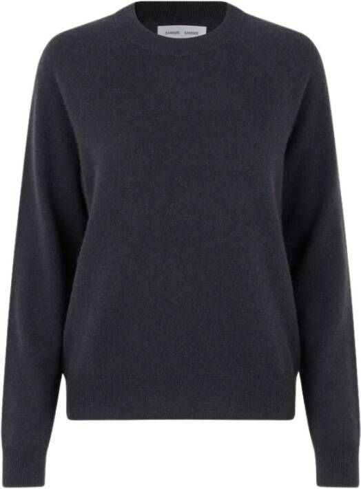 Samsøe Comfortabele Cashmere Trui met Raglanmouwen Blauw Dames