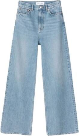 Samsøe Cropped High Waist Wijde Pijp Jeans Blauw Dames