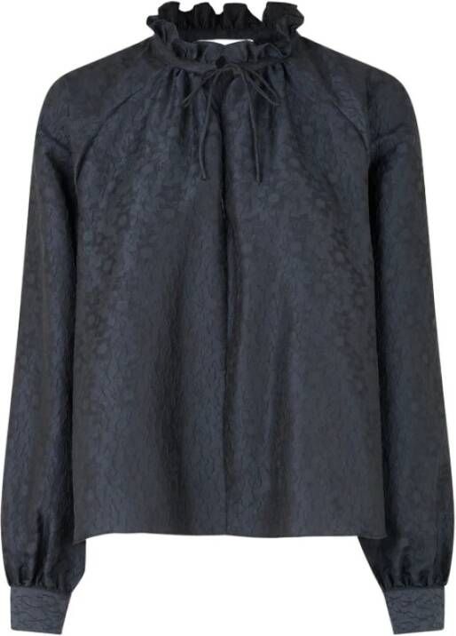 Samsøe Dames Overhemd Gerecycled Materiaal Verticale Kraag Blauw Dames
