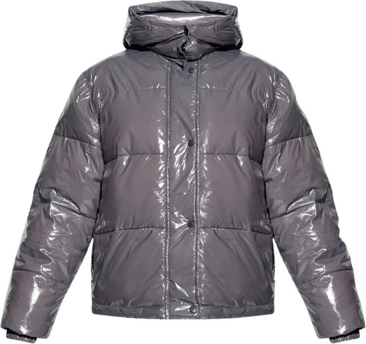 Samsøe Glanzende Oversized Puffer Jacket Gray Dames