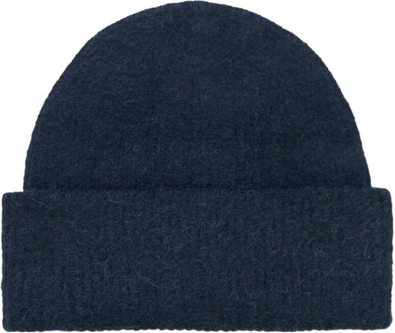 Samsøe Elegante Donkerblauwe Gebreide Muts Nor 7355 Blauw Unisex