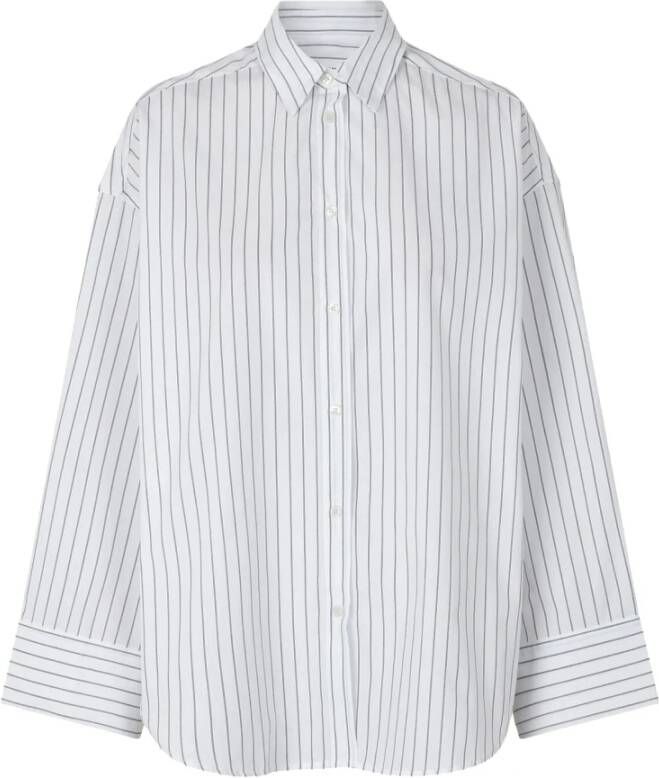 Samsøe Gestreepte Oversized Marika Shirt White Dames