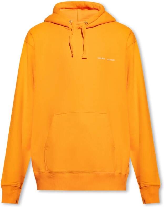 Samsøe Casual Hoodie Sweatshirt Orange Heren