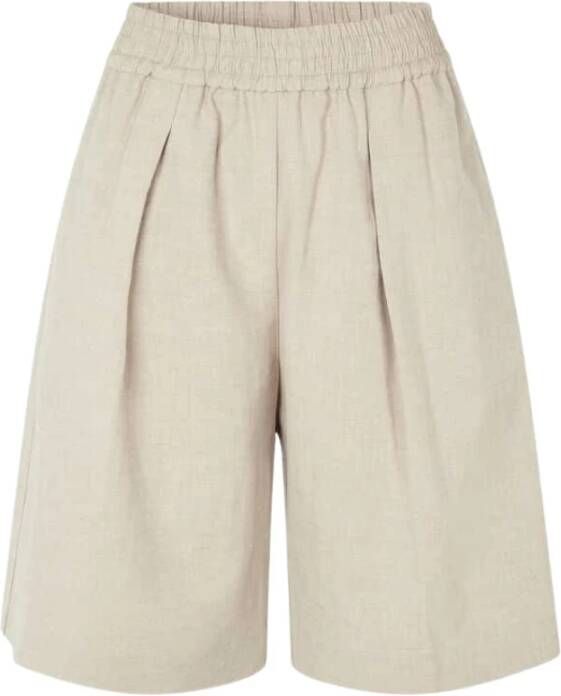 Samsøe Julia Nomad Linnen Shorts Beige Dames