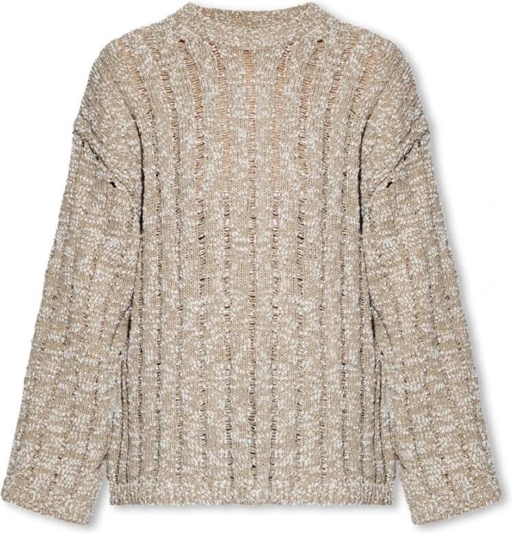 Samsøe Chunky Gebreide Crew Neck Sweater Beige