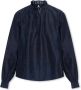 Samsøe Gestructureerde Jacquard Blouse Blauw Dames - Thumbnail 1