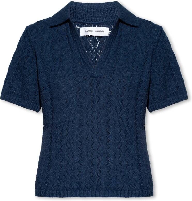 Samsøe Regular Fit Polo Shirt Pageant Blue Blauw Dames