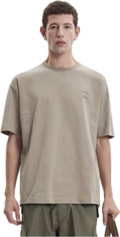 Samsøe Joel T-Shirt Biologisch Katoen Korte Mouwen Geribbelde Ronde Hals Brown Heren