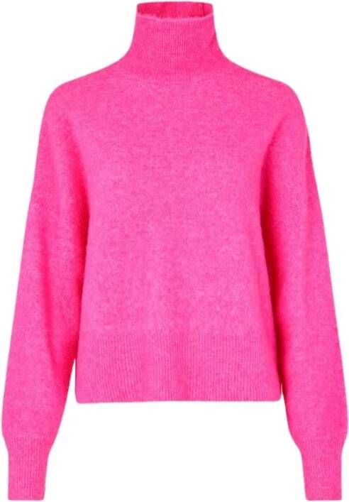 Samsøe Nola Wol-Alpaca Rolkraag Trui Pink Dames