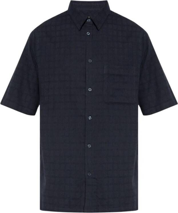 Samsøe Korte mouw shirts Blauw Heren