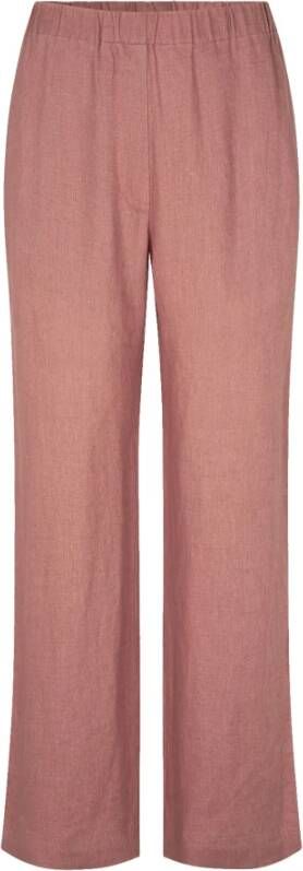 Samsøe Linnen Broek met Relaxte Pasvorm Canyon Rose Roze Dames