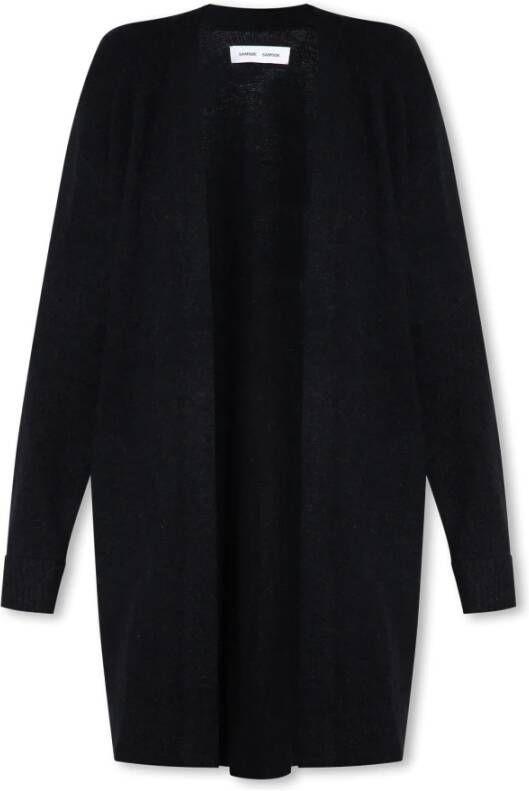 Samsøe Lange Cardigan Nor Zwart Black Dames