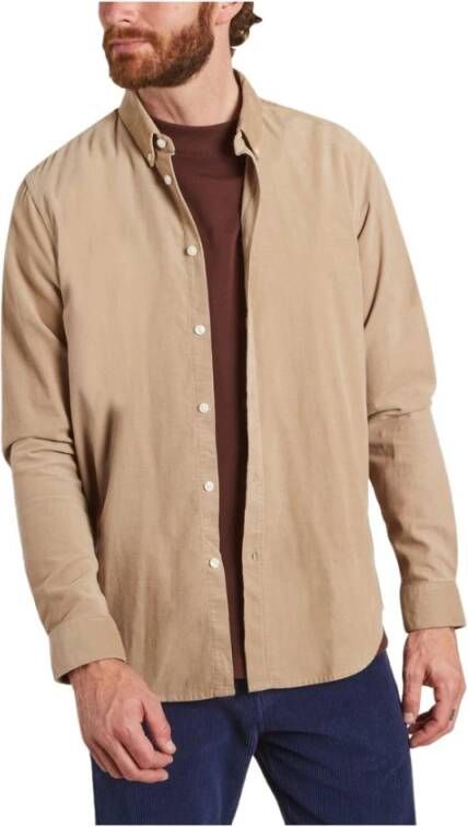 Samsøe Corduroy Crème Overhemd Beige Heren