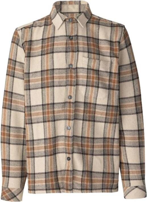 Samsøe Normaal Overhemd Beige Heren