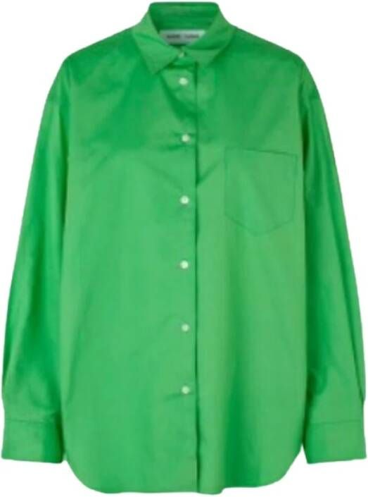 Samsøe Organisch Katoenen Lua Loose Shirt Groen Dames