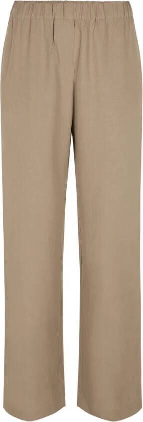Samsøe Rechte Broek met Ontspannen Pasvorm Beige Dames