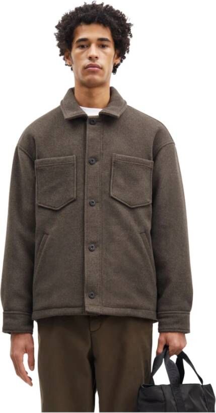 Samsøe Ruimvallend Overhemdjack Bruin Heren