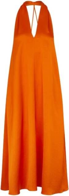 Samsøe Russet Orange Halterjurk met Open Rug en Zijzakken Oranje Dames