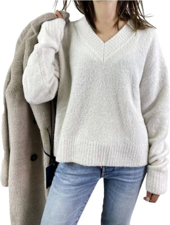 Samsøe Gebreide kleding met V-hals Wit Heren