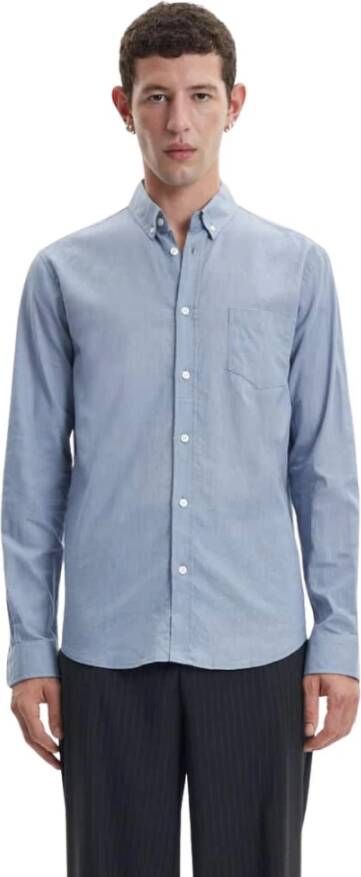 Samsøe Samsøe Normaal shirt Blauw Heren