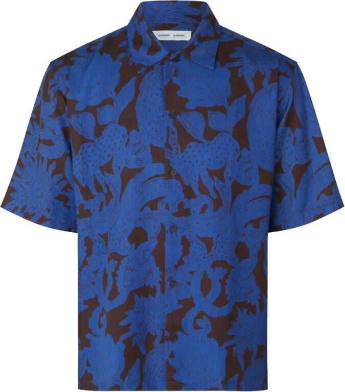 Samsøe Shirt met korte mouwen Blauw Heren