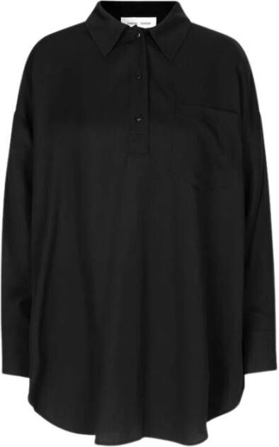 Samsøe Shirt met lange mouwen en vetersluiting op de rug Black Dames
