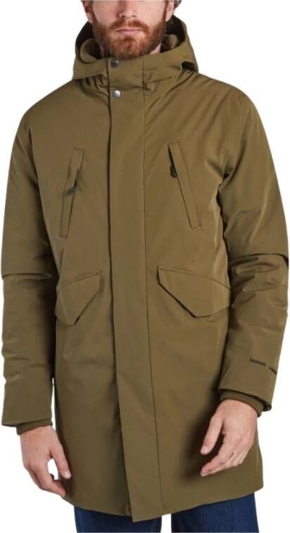 Samsøe Technische Mid-Length Hooded Parka Groen Heren