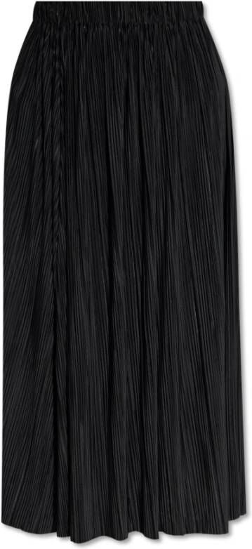 Samsøe Geplooide Midi Rok Black Dames