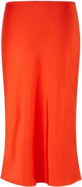 Samsøe Vervaagde Slim Fit Midi Rok Oranje Dames