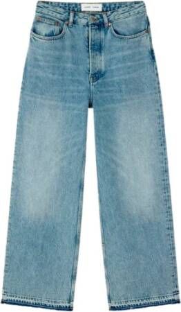 Samsøe Wijde Jeans met Lage Taille en Wijde Pijpen Blauw Dames
