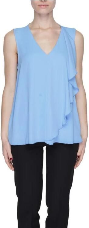 Sandro Ferrone Blauwe korte mouw polyester blouse Blue Dames - Foto 4