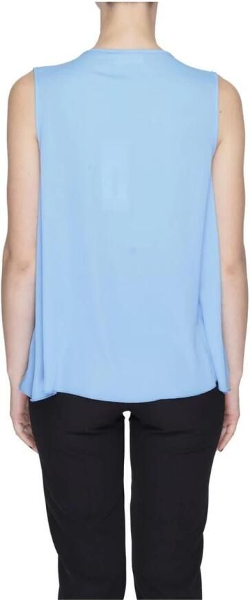 Sandro Ferrone Blauwe korte mouw polyester blouse Blue Dames