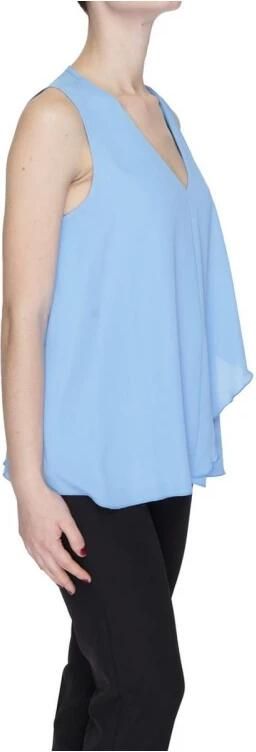 Sandro Ferrone Blauwe korte mouw polyester blouse Blue Dames - Foto 2