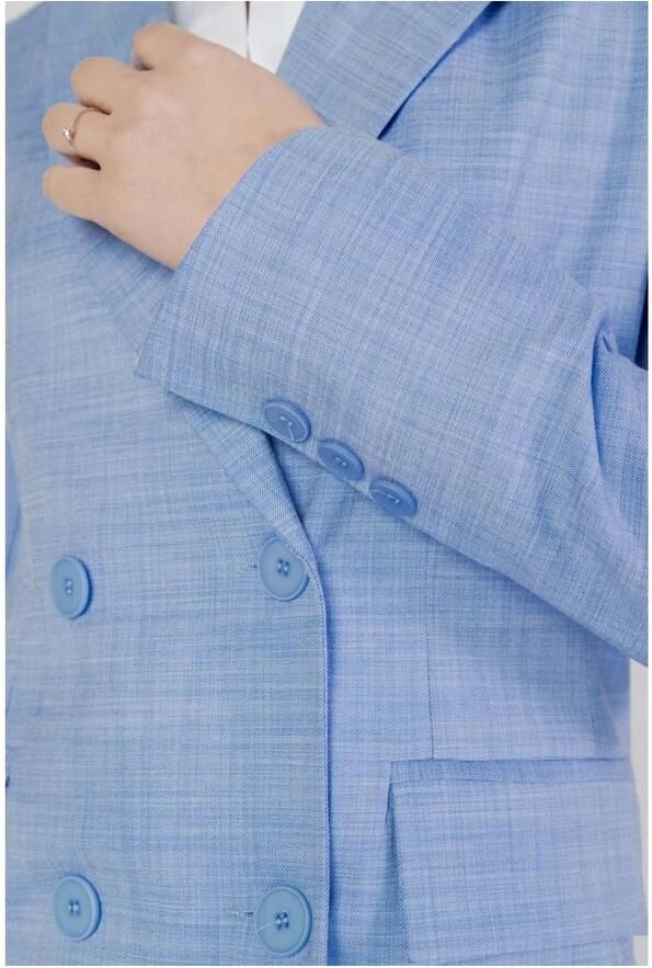 Sandro Ferrone Lichtblauwe Reverskraag Blazer Blue Dames - Foto 2