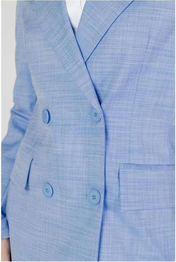 Sandro Ferrone Lichtblauwe Reverskraag Blazer Blue Dames - Foto 3