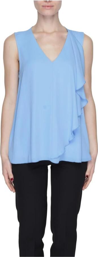 Sandro Ferrone Blauwe korte mouw polyester blouse Blue Dames - Foto 4