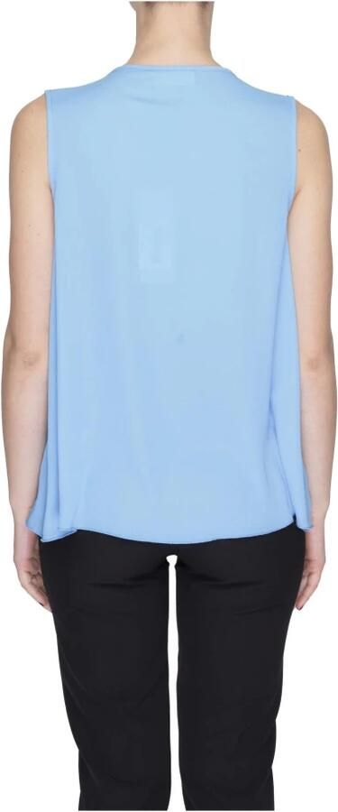 Sandro Ferrone Blauwe korte mouw polyester blouse Blue Dames