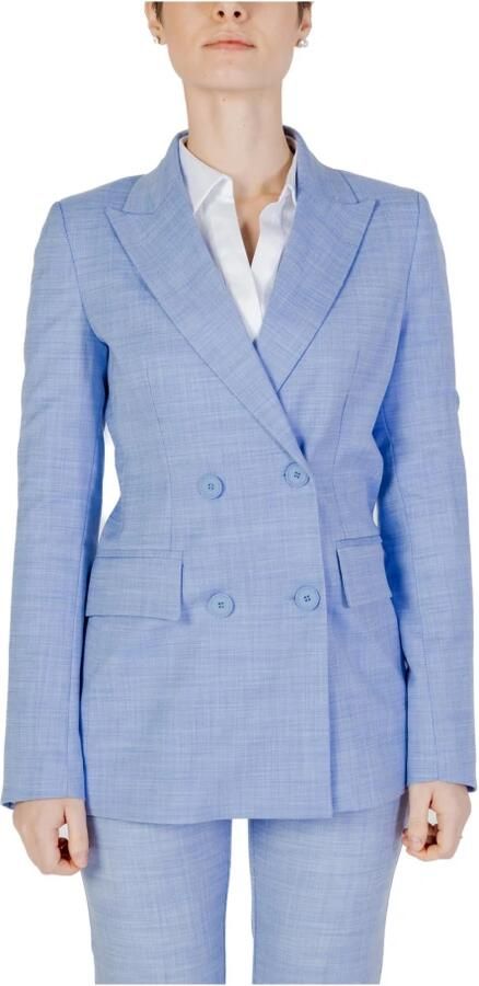 Sandro Ferrone Lichtblauwe Reverskraag Blazer Blue Dames - Foto 5