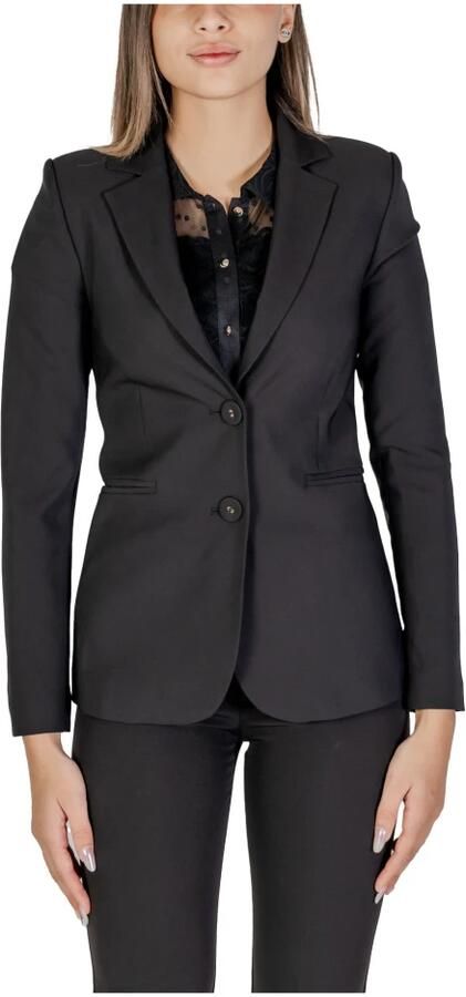 Sandro Ferrone Zwarte Polyester Elastaan Blazer Black Dames - Foto 5