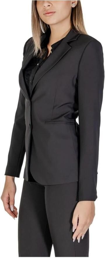 Sandro Ferrone Zwarte Polyester Elastaan Blazer Black Dames - Foto 3