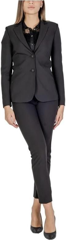 Sandro Ferrone Zwarte Polyester Elastaan Blazer Black Dames - Foto 4