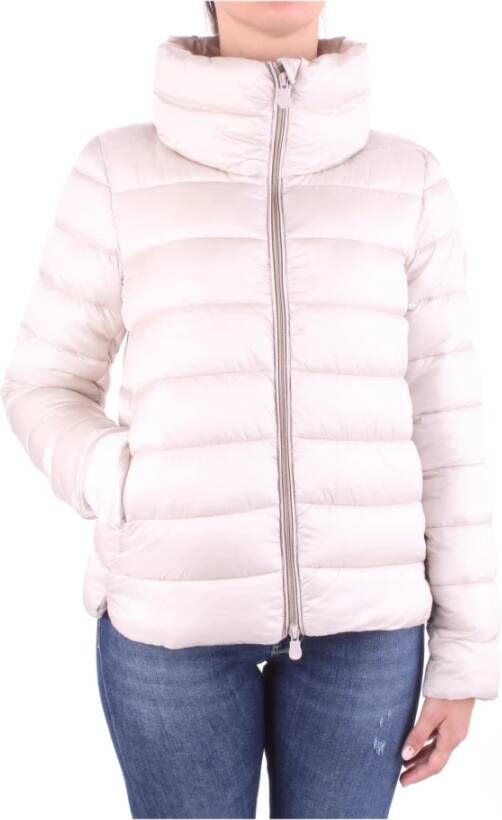 Save The Duck Beige Rainge 100% -Y Donsjas Beige Dames